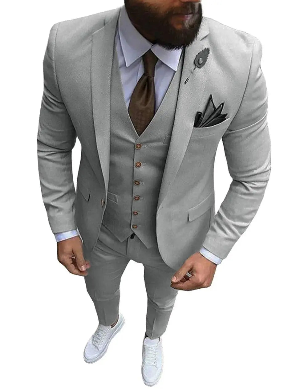 Men Suit Prom Tuxedo Slim Fit 3 Piece Groom Wedding Suit For Men Custom Blazer Terno Masuclino 3 Pieces (jacket+vest+pant) Fnoexw Official Store EBOYGIFTS
