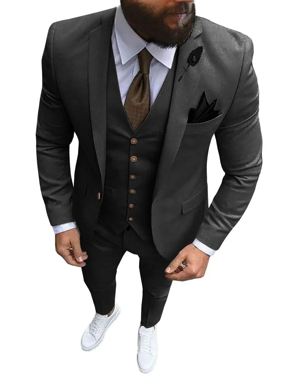 Men Suit Prom Tuxedo Slim Fit 3 Piece Groom Wedding Suit For Men Custom Blazer Terno Masuclino 3 Pieces (jacket+vest+pant) Fnoexw Official Store EBOYGIFTS