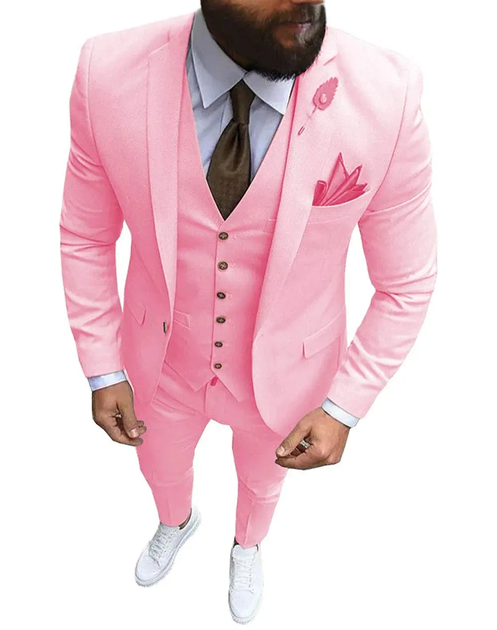 Men Suit Prom Tuxedo Slim Fit 3 Piece Groom Wedding Suit For Men Custom Blazer Terno Masuclino 3 Pieces (jacket+vest+pant) Fnoexw Official Store EBOYGIFTS