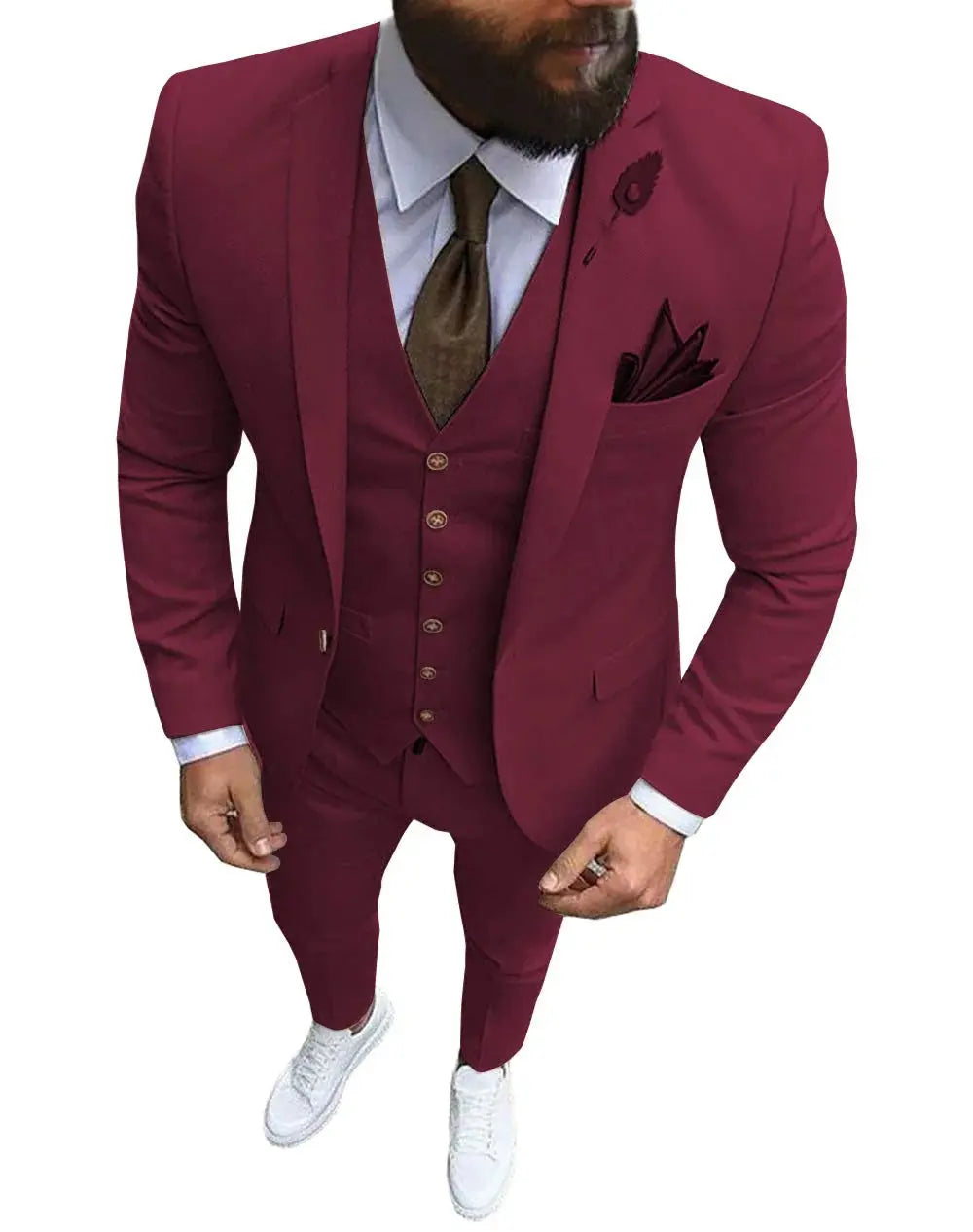 Men Suit Prom Tuxedo Slim Fit 3 Piece Groom Wedding Suit For Men Custom Blazer Terno Masuclino 3 Pieces (jacket+vest+pant) Fnoexw Official Store EBOYGIFTS