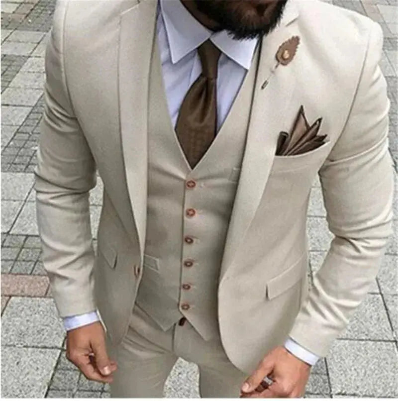 Men Suit Prom Tuxedo Slim Fit 3 Piece Groom Wedding Suit For Men Custom Blazer Terno Masuclino 3 Pieces (jacket+vest+pant) Fnoexw Official Store EBOYGIFTS