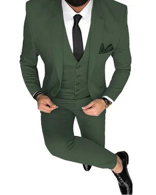 Men Suit Prom Tuxedo Slim Fit 3 Piece Groom Wedding Suit For Men Custom Blazer Terno Masuclino 3 Pieces (jacket+vest+pant) Fnoexw Official Store EBOYGIFTS