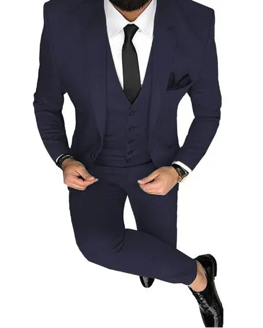 Men Suit Prom Tuxedo Slim Fit 3 Piece Groom Wedding Suit For Men Custom Blazer Terno Masuclino 3 Pieces (jacket+vest+pant) Fnoexw Official Store EBOYGIFTS