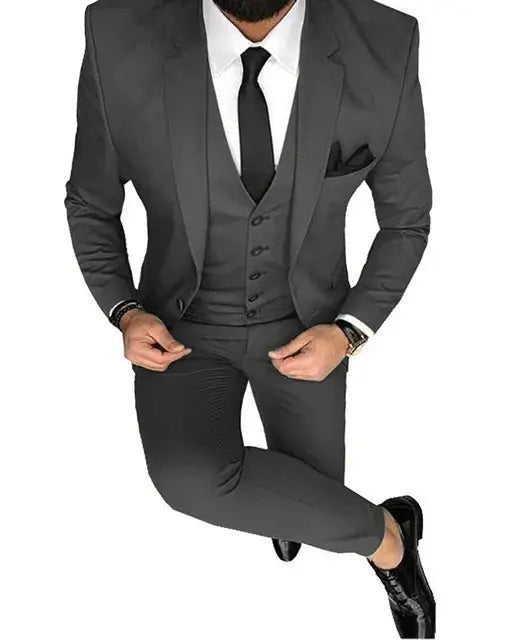 Men Suit Prom Tuxedo Slim Fit 3 Piece Groom Wedding Suit For Men Custom Blazer Terno Masuclino 3 Pieces (jacket+vest+pant) Fnoexw Official Store EBOYGIFTS