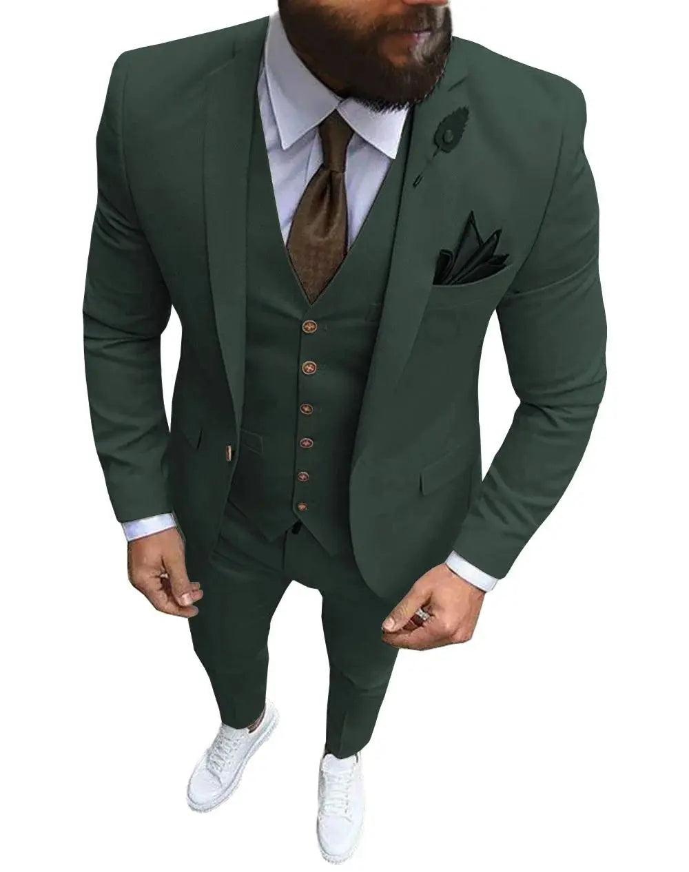 Men Suit Prom Tuxedo Slim Fit 3 Piece Groom Wedding Suit For Men Custom Blazer Terno Masuclino 3 Pieces (jacket+vest+pant) Fnoexw Official Store EBOYGIFTS