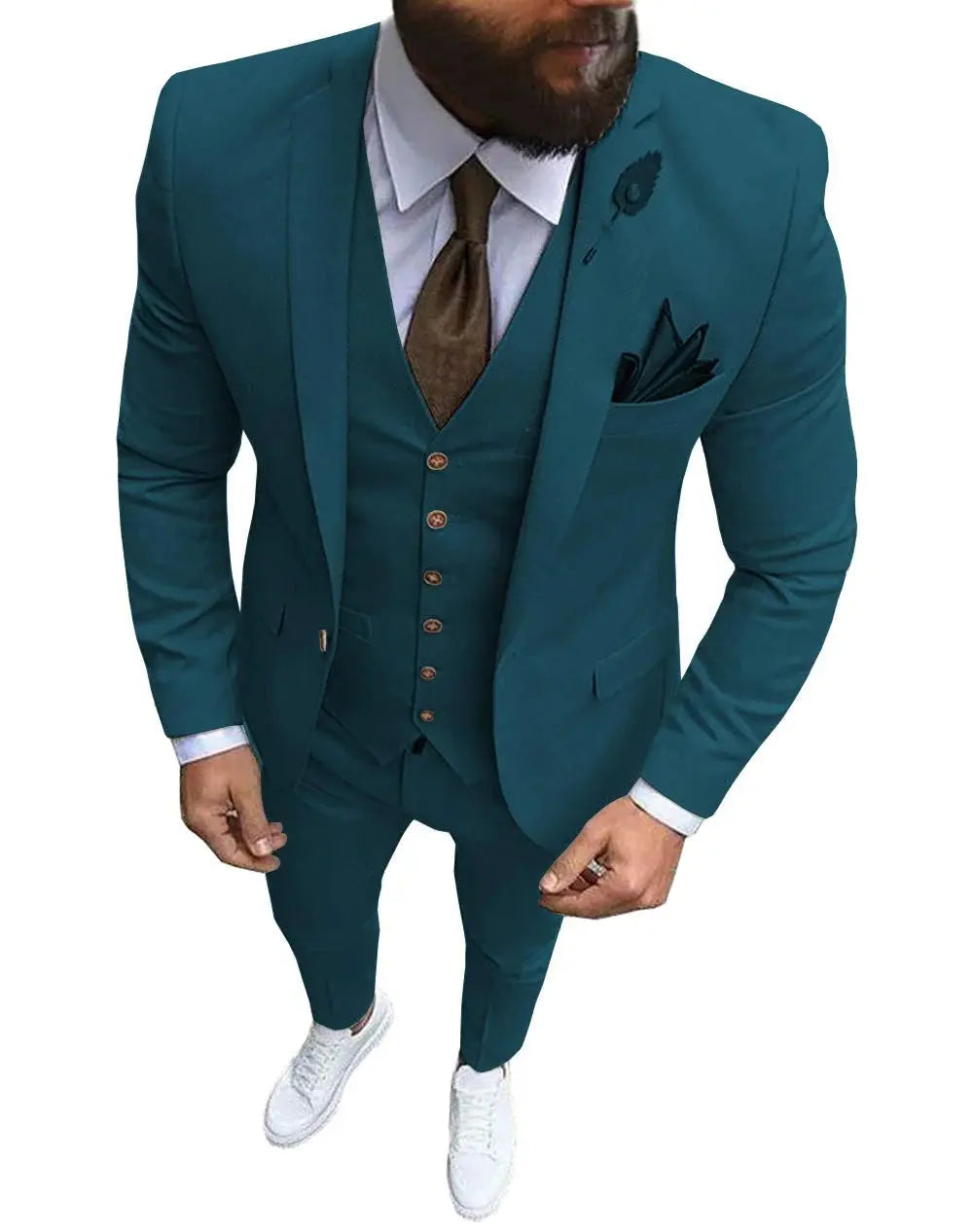 Men Suit Prom Tuxedo Slim Fit 3 Piece Groom Wedding Suit For Men Custom Blazer Terno Masuclino 3 Pieces (jacket+vest+pant) Fnoexw Official Store EBOYGIFTS