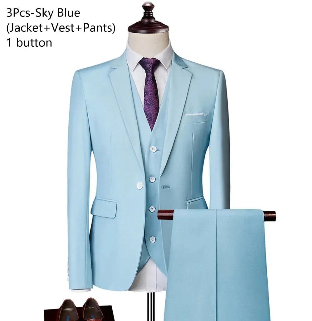 Suits Wedding For Men Blazers Set Elegant 3 Pieces Business Luxury Formal Vest Pants Full Coats 2023 Jackets Free Shipping ZHUOLIN Suit Store EBOYGIFTS