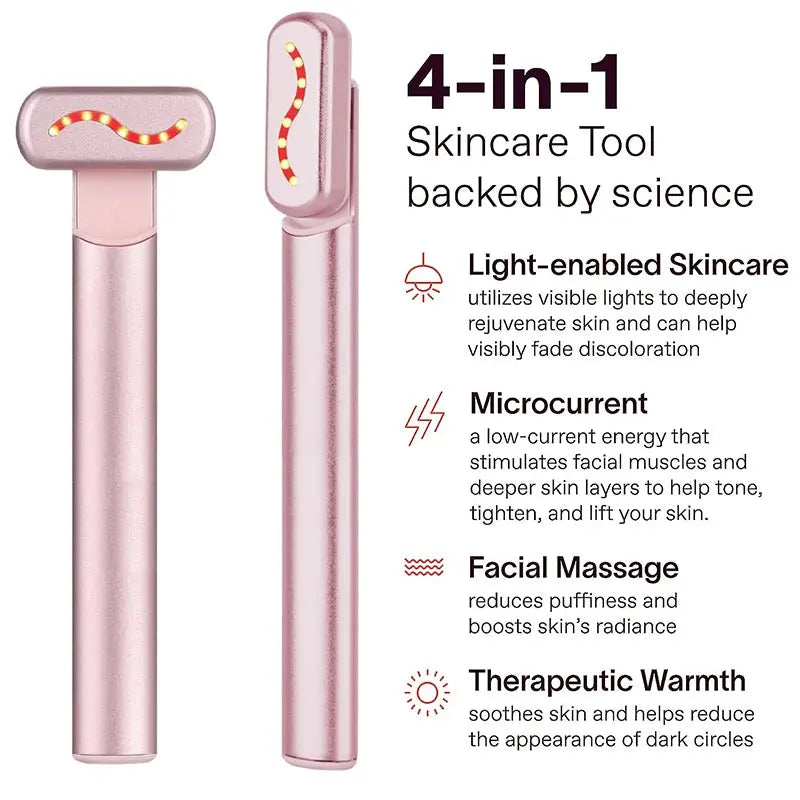 EMS Microcurrent Face Lifting Device Red Light Facial Wand Eye Neck Massager Skin Tightening Anti Wrinkle Skin Care Beauty Tool - eboygifts