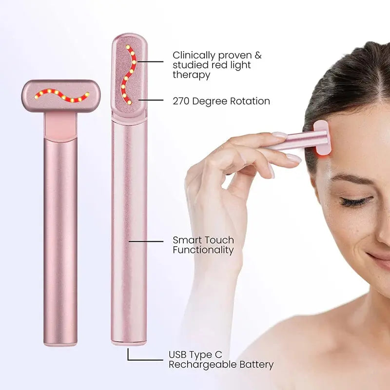 EMS Microcurrent Face Lifting Device Red Light Facial Wand Eye Neck Massager Skin Tightening Anti Wrinkle Skin Care Beauty Tool - eboygifts
