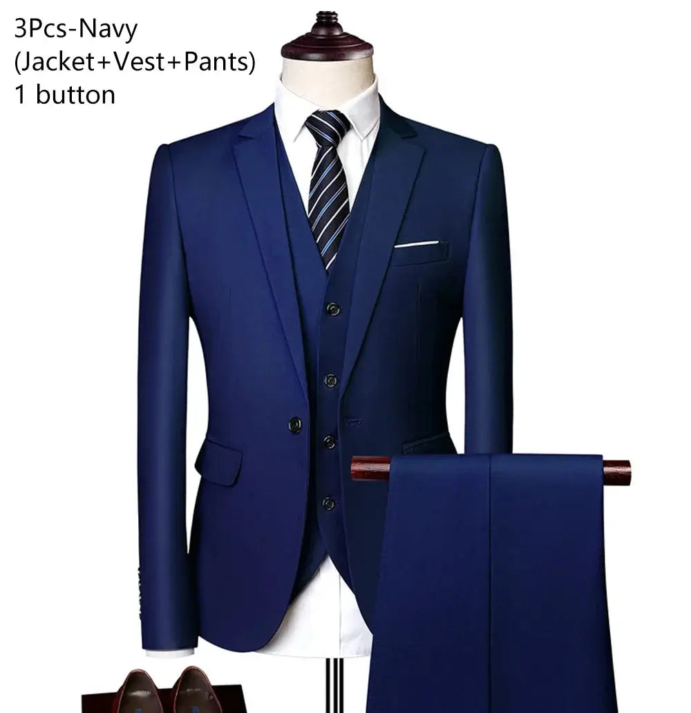 Suits Wedding For Men Blazers Set Elegant 3 Pieces Business Luxury Formal Vest Pants Full Coats 2023 Jackets Free Shipping ZHUOLIN Suit Store EBOYGIFTS