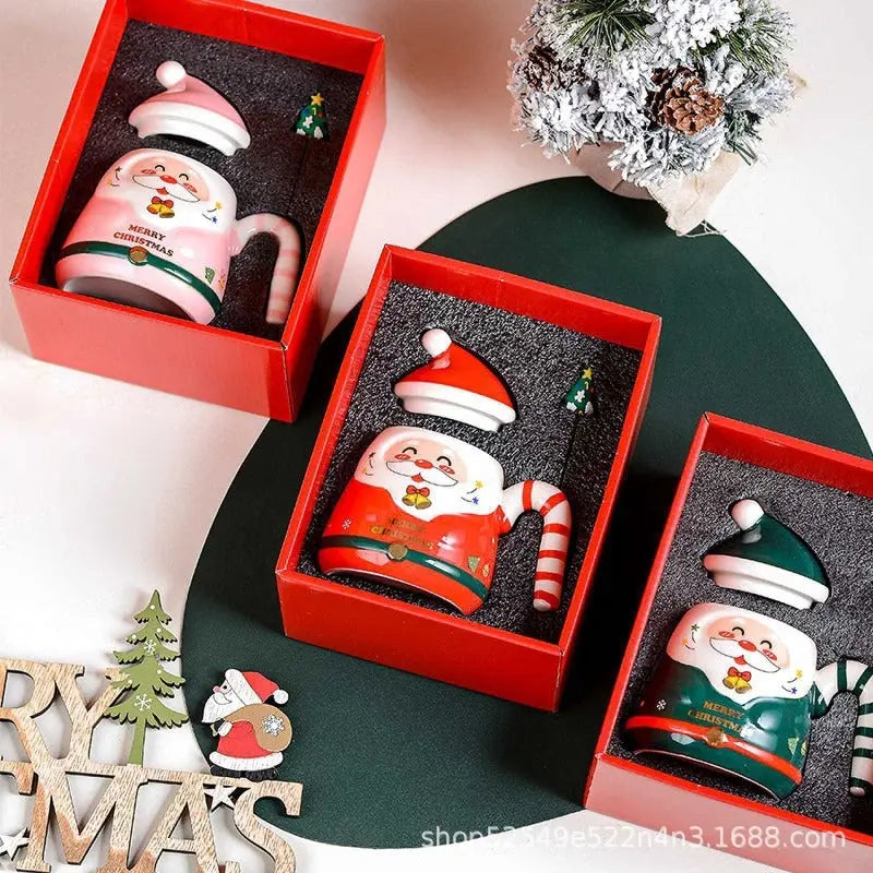 Creative Cartoon Santa Claus Cup Ceramic Cup Christmas Holiday Gift Hand-painted Water Cup Souvenir Mug  