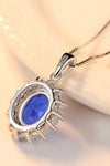 Synthetic Sapphire Pendant 925 Sterling Silver Necklace  