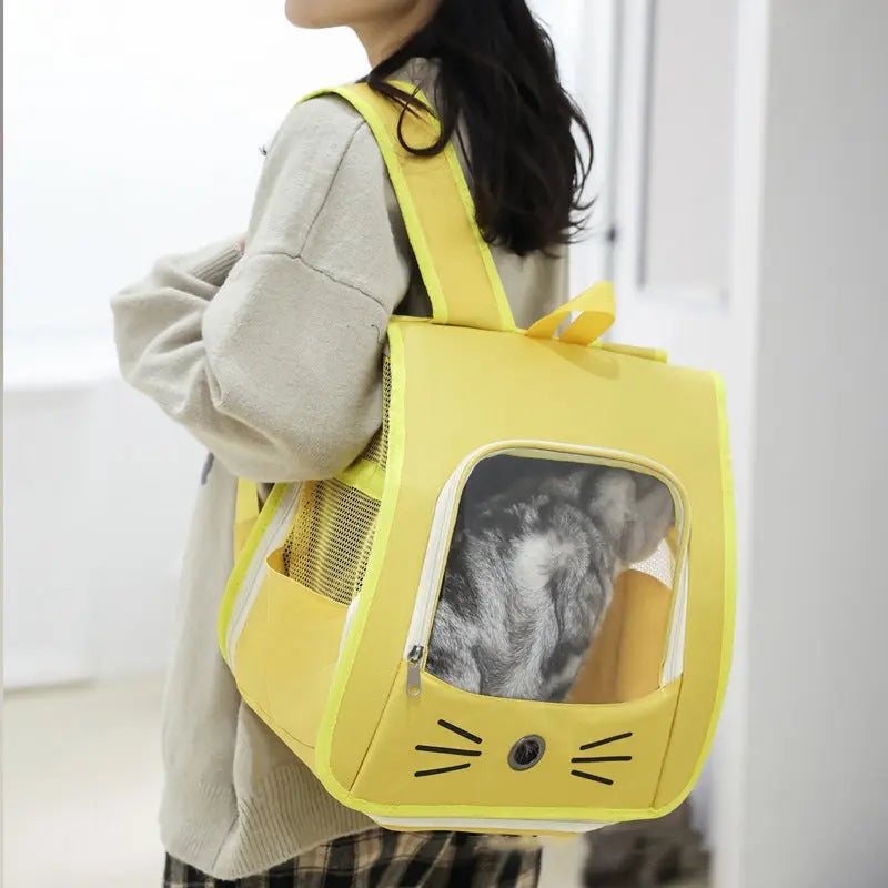 Pet Cat Carrier Bag Cat Backpack Outdoor Breathable Portable Shoulders Bag For Cats Small Dogs Transport Carrier  