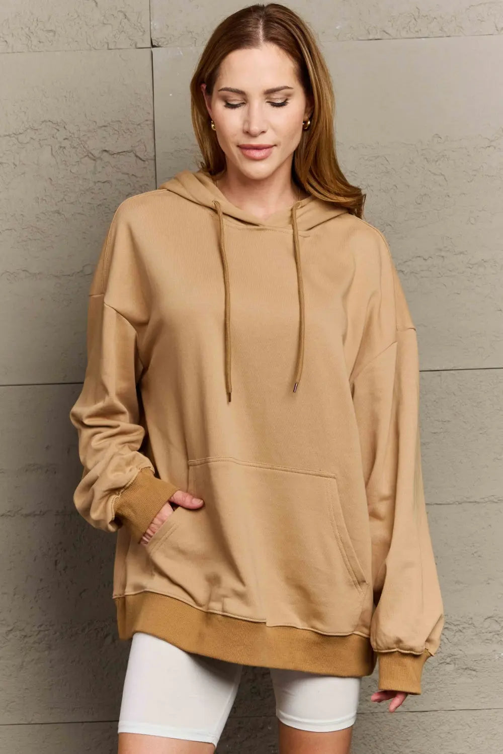 Full Size Drawstring Long Sleeve Hoodie  