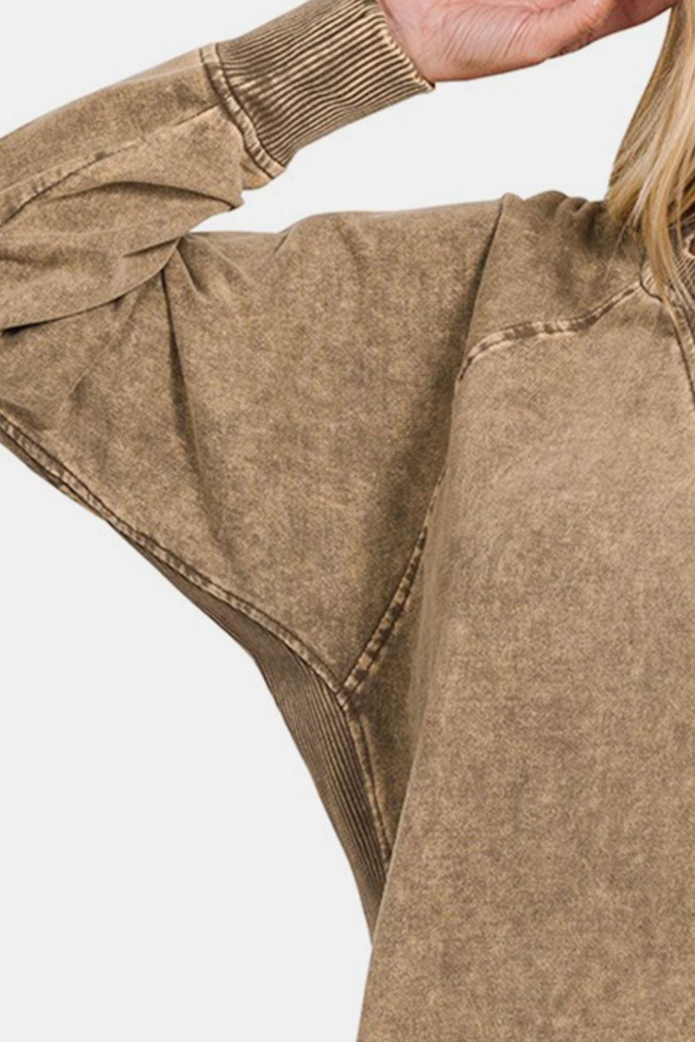 Zenana Pocketed Round Neck Sweatshirt  