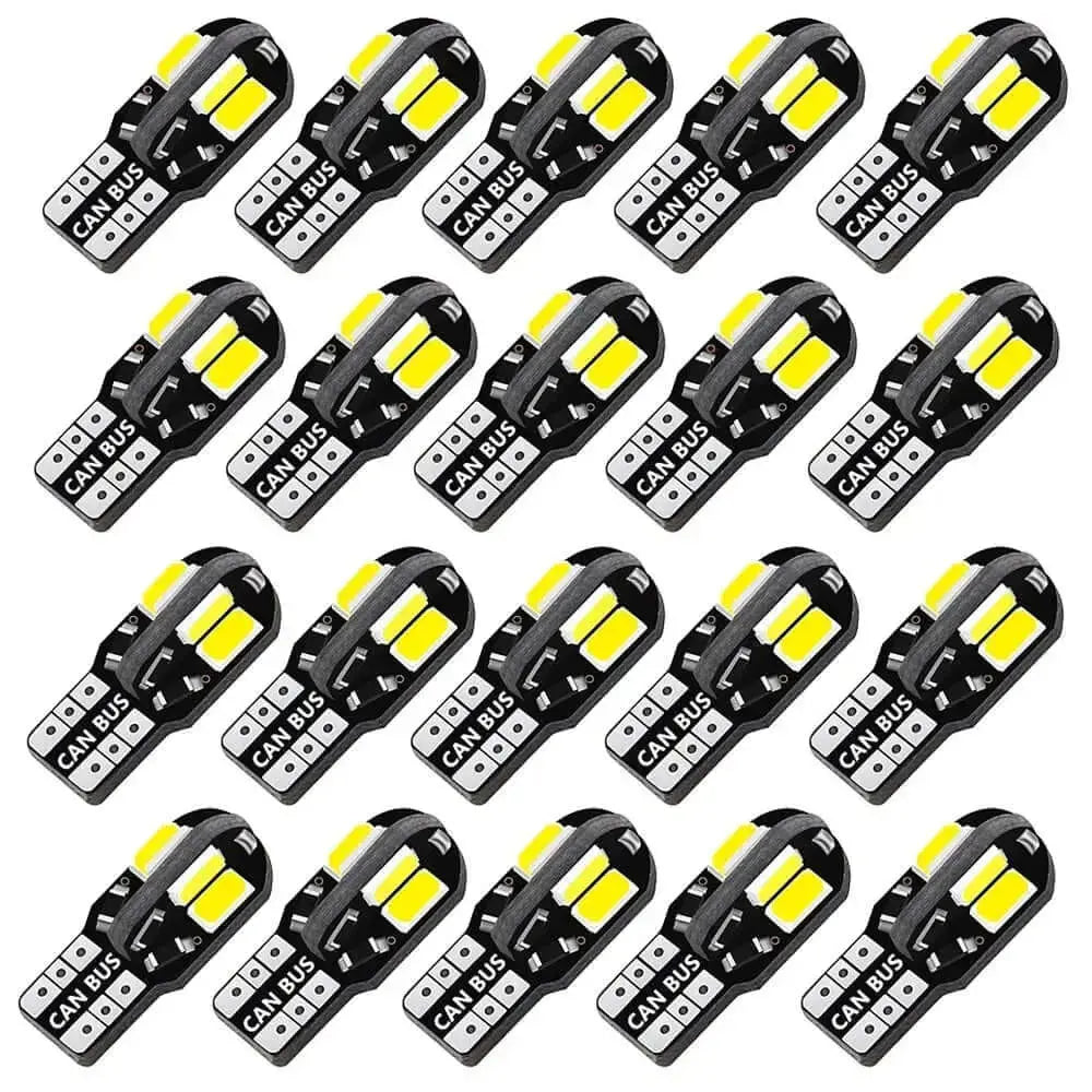 10/20PCS W5W T10 LED Bulbs Canbus 5730 8SMD 4014 26smd 12V 6000K