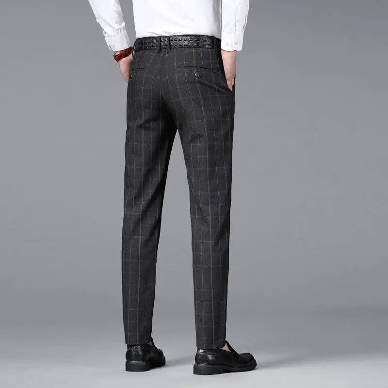 Men's Casual Business Plaid Trousers  