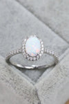 Opal 925 Sterling Silver Halo Ring  