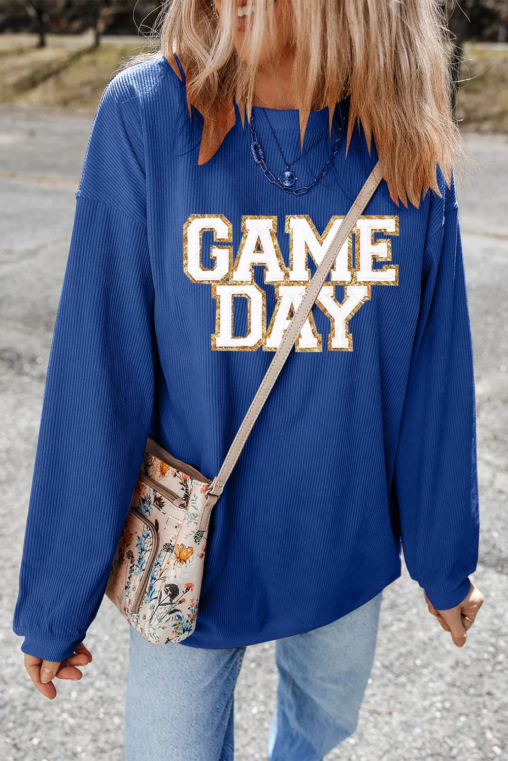 GAME DAY Round Neck Long Sleeve Sweatshirt  