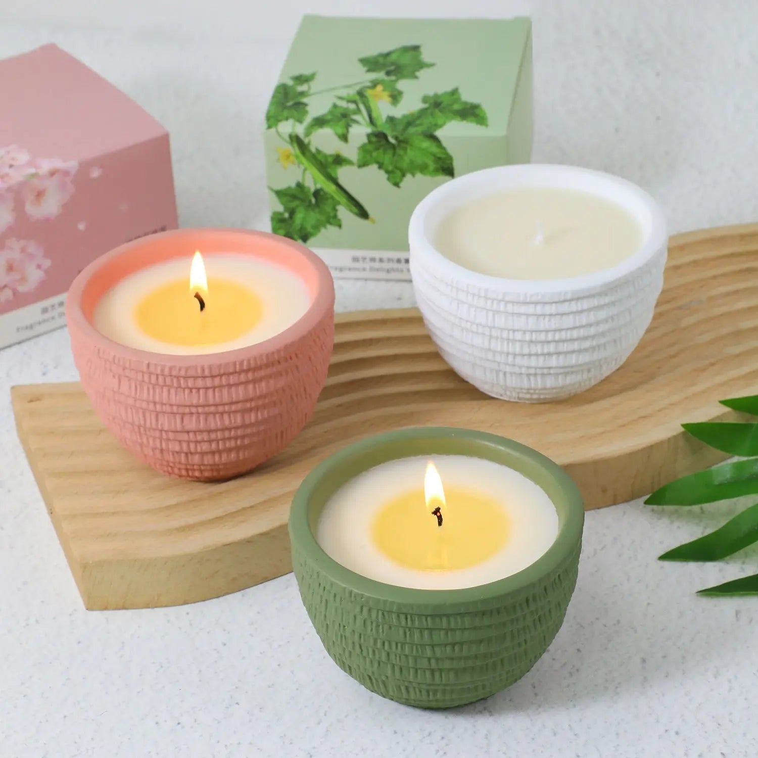 1 00g Smokeless Scented Aromatic Candles Cement Cup Natural Soy Wax Scented Candles With Essential Oils Wedding Decorative Candle  