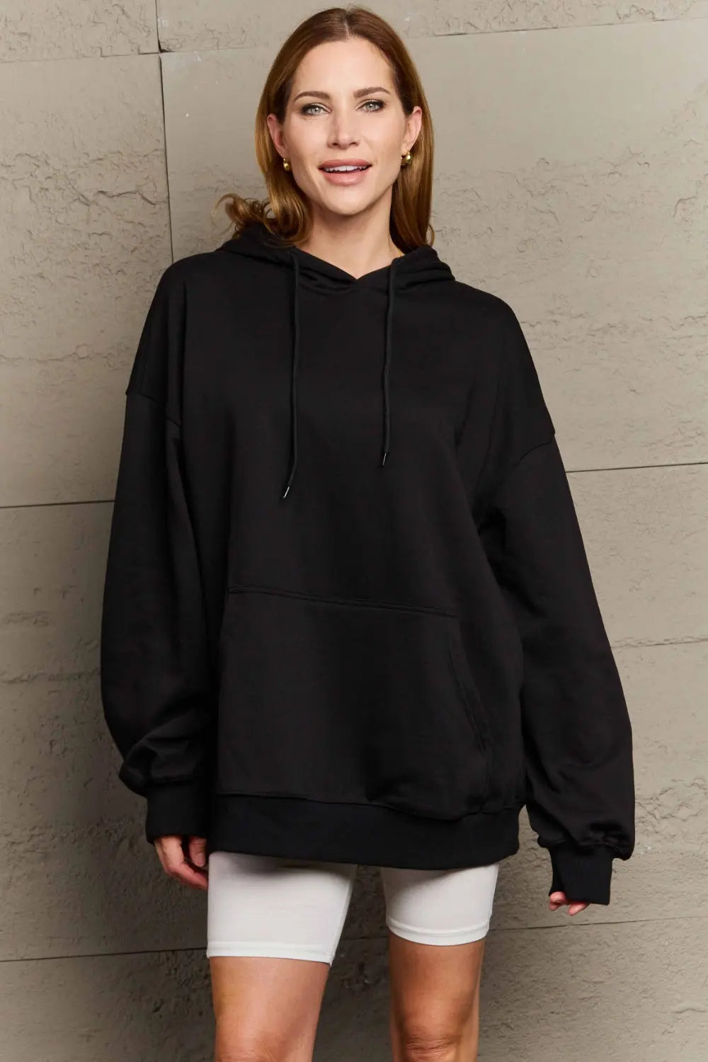 Full Size Drawstring Long Sleeve Hoodie  