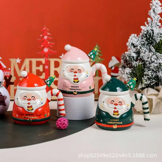 Creative Cartoon Santa Claus Cup Ceramic Cup Christmas Holiday Gift Hand-painted Water Cup Souvenir Mug  