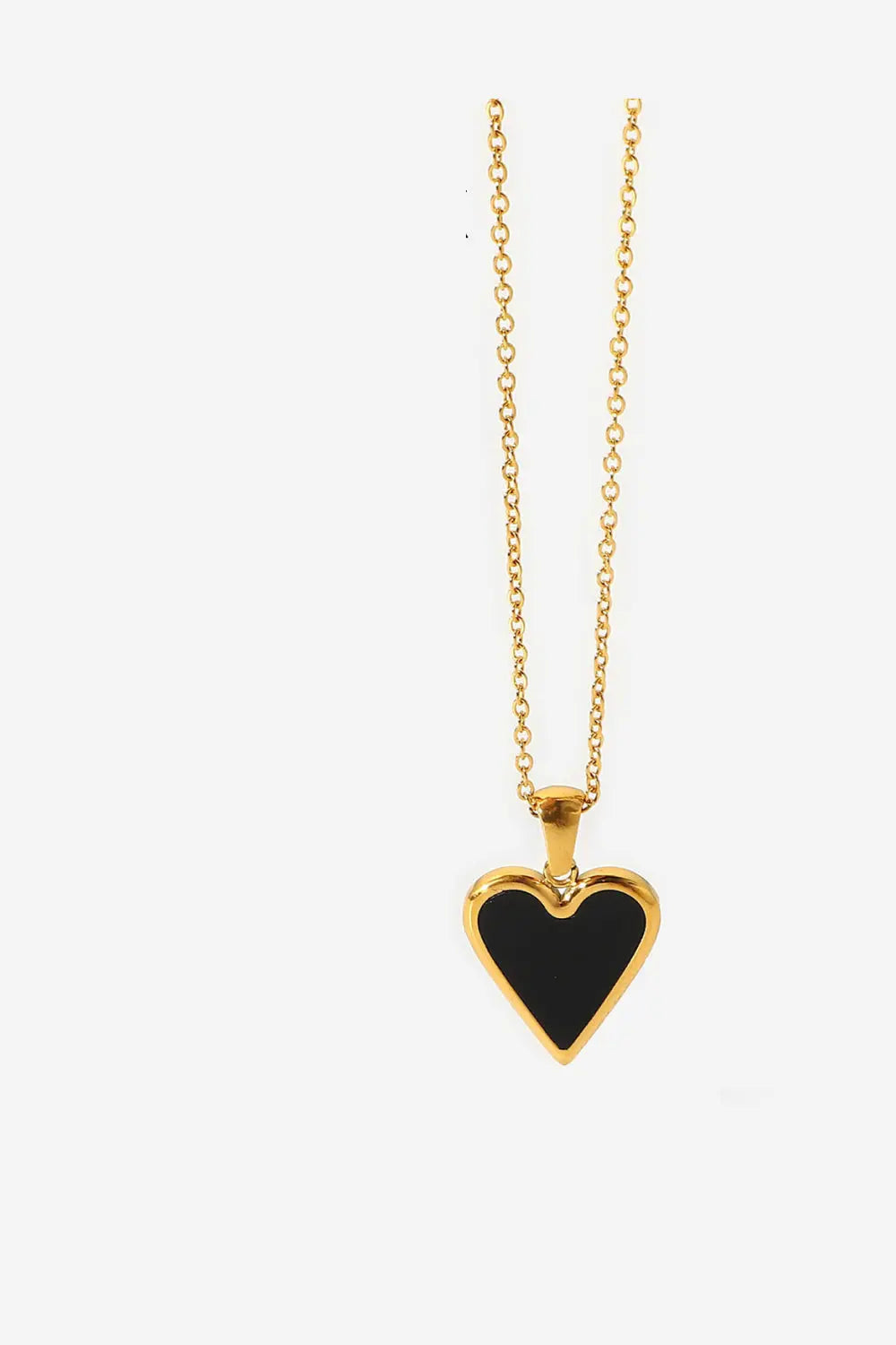 Bordered Heart Chain Necklace  