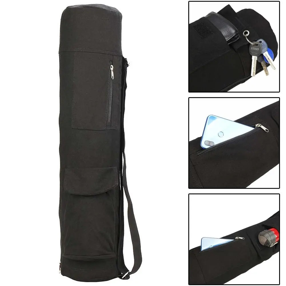 New Portable Gym Blackyoga Backpack Yoga Mat Waterproof Backpack Yoga Bag Nylon Fitness Exercise Yoga Mat Zipper Storage Bag  