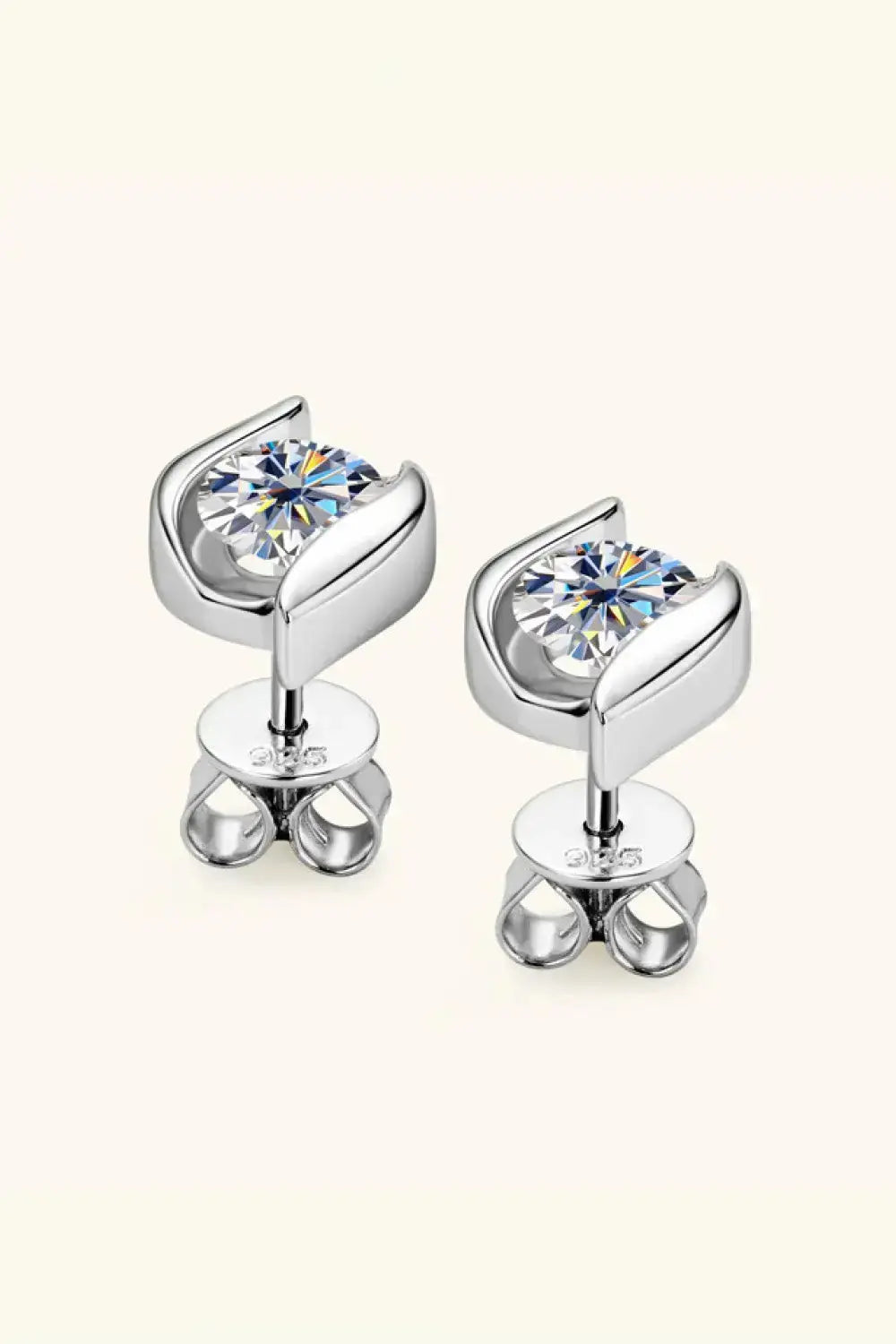 1 Carat Moissanite 925 Sterling Silver Stud Earrings  