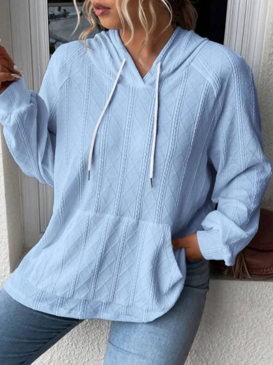 Full Size Drawstring Long Sleeve Hoodie  