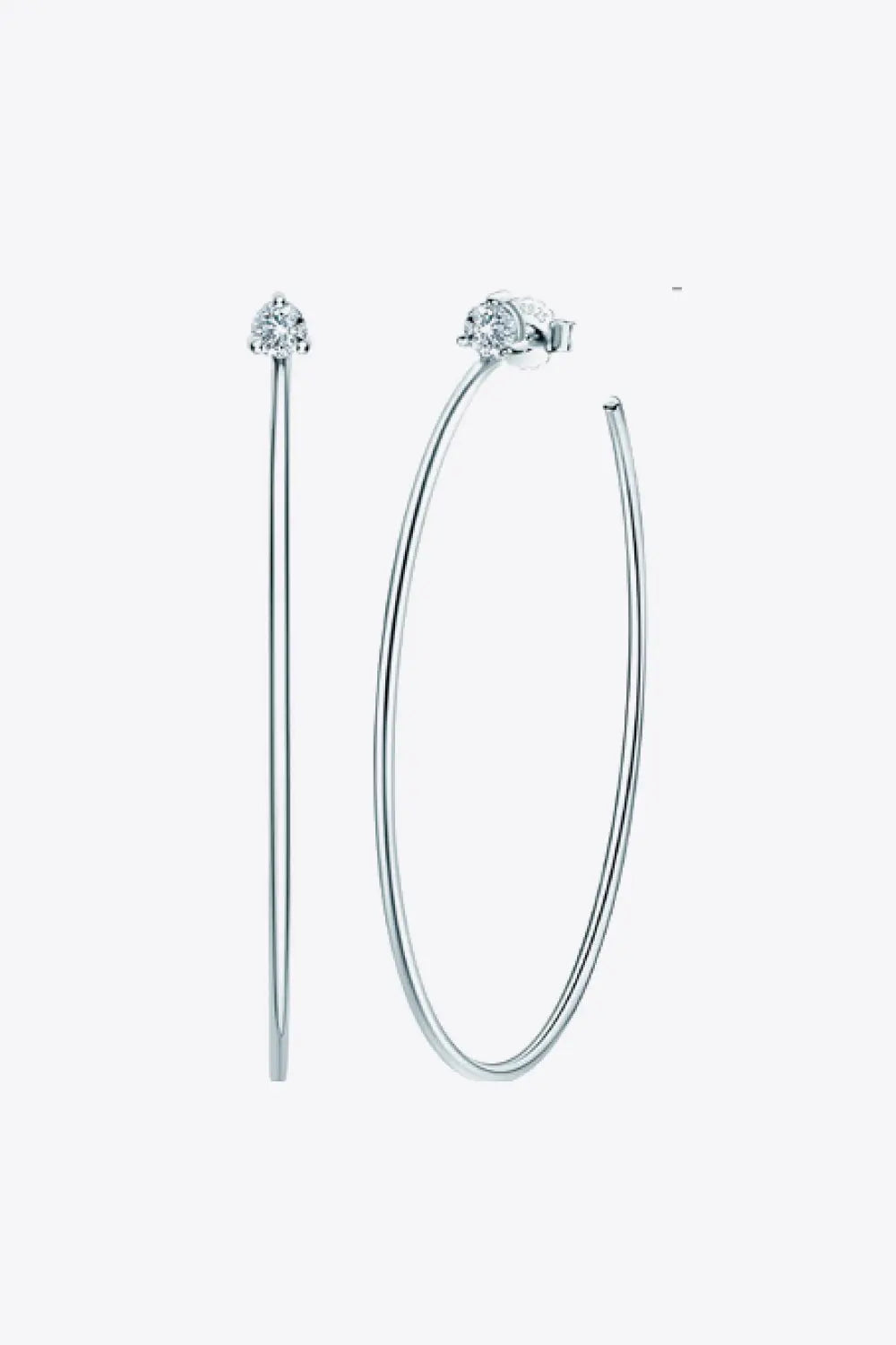 Adored 925 Sterling Silver Moissanite Hoop Earrings  