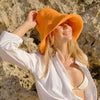 BLOOM Crochet Sun Hat In Tangerine Orange  