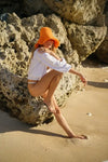 BLOOM Crochet Sun Hat In Tangerine Orange  