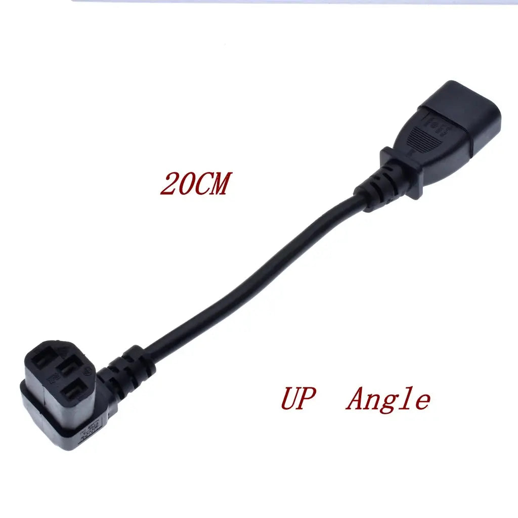 IEC60320 C13 Angle Converter Angle Extension Cable C13 to C14 PDU Up Down Right Angle Power Cables Male to Female AC Power Cord  