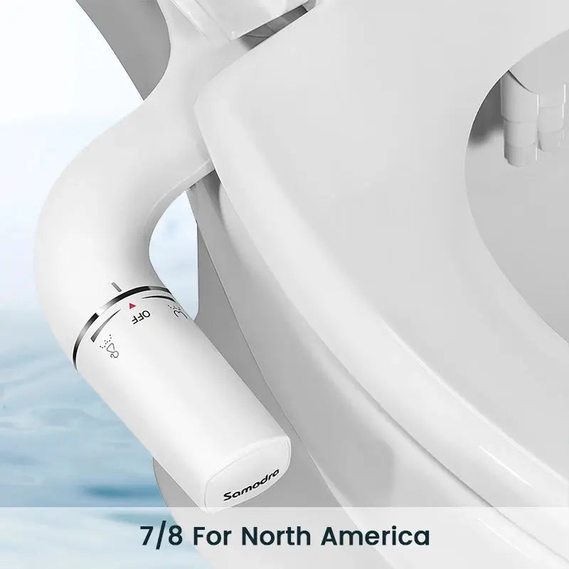 SAMODRA Bidet Attachment Ultra-Slim Toilet Seat Attachment Dual Nozzle Bidet Adjustable Water Pressure Non-Electric Ass Sprayer  