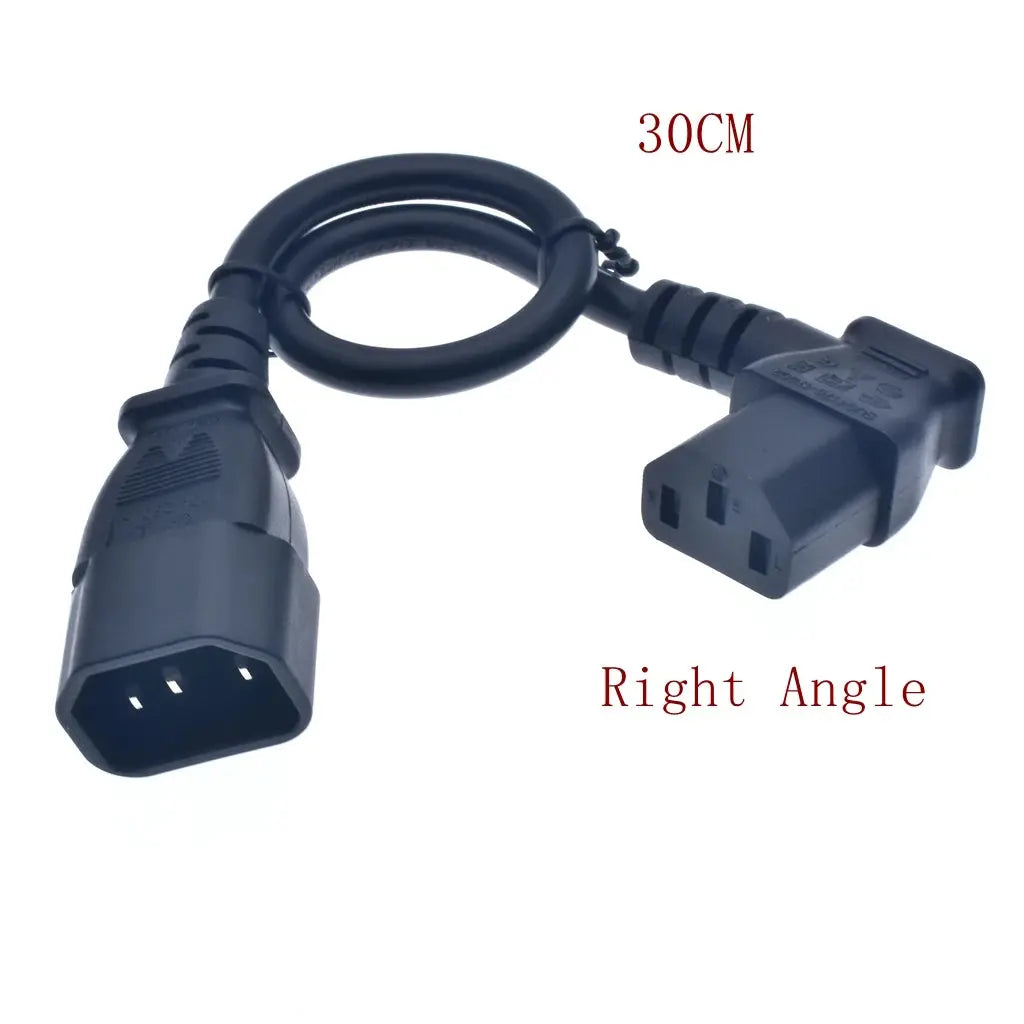 IEC60320 C13 Angle Converter Angle Extension Cable C13 to C14 PDU Up Down Right Angle Power Cables Male to Female AC Power Cord  