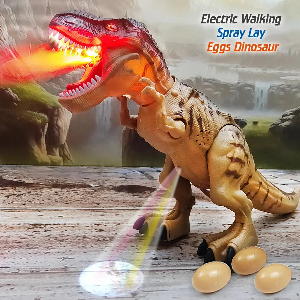 Electric Toy Large Size Walking Spray Lay Eggs Dinosaur Robot With Light Sound Mechanical Dinosaurs Model Toys  