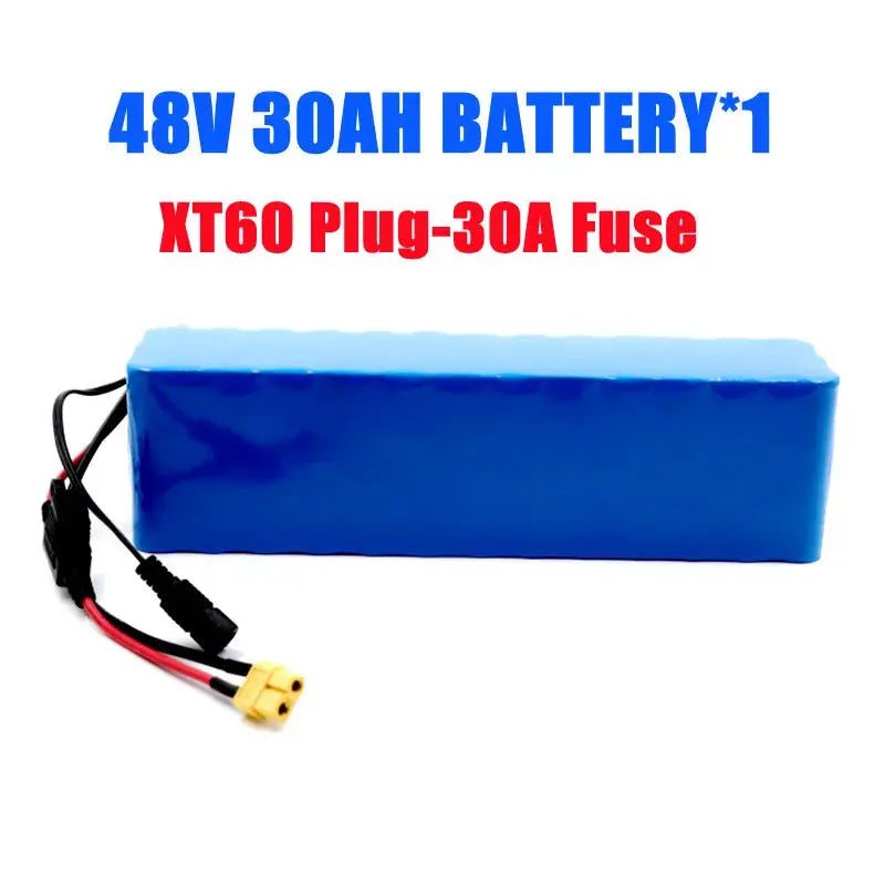 18650 13S3P 48V 30Ah 30000mAh Lithium ion Battery Pack 750w 1000w E-bike Electric bicycle Scooter with BMS And 54.6v Charger Aleaivy Official Store