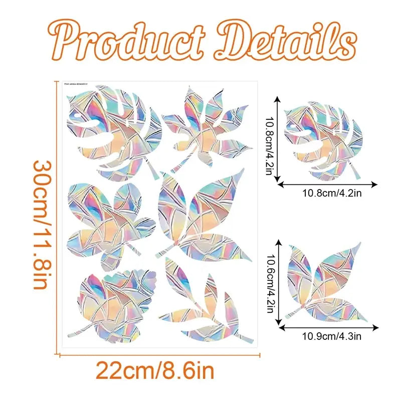 Butterfly Sun Catcher Window Sticker Mushroom Leaf Stained Rainbow Prism Glass Wall Sticker Kids Room Home Decoration Suncatcher - eboygifts