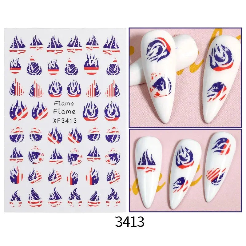 Football Game South America Brazil CHile Peru Argentina Colombia Uruguay Nail Sticker Cheering Design Soccer Fans Nail Flag  