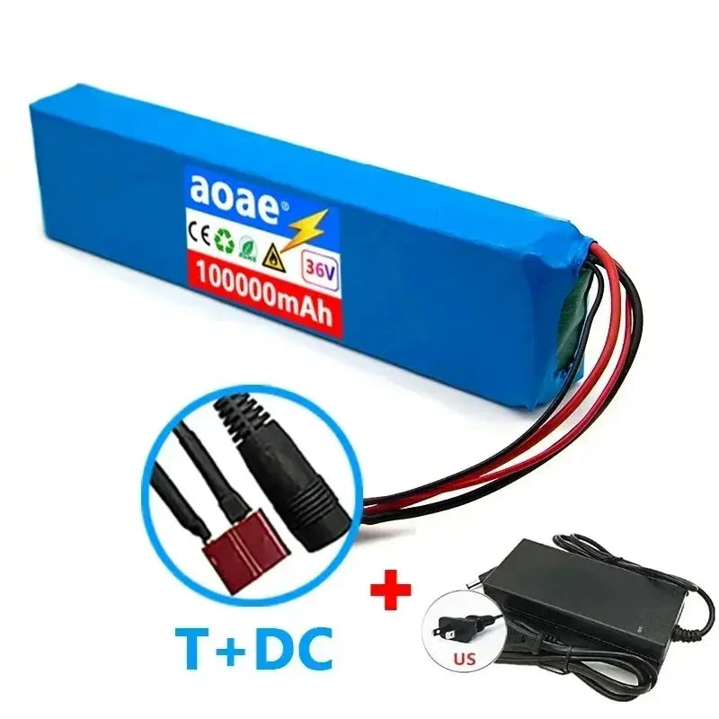 36V 100000mAh 18650 Rechargeable Lithium Battery Pack 10S3P Power Modified Bicycle Scooter Electric Vehicle with BMS+charger  