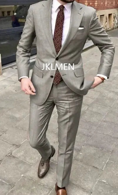 2023 Men's Suit   Handsome Casual 2 Piece Suit For Men Wedding Tuxedos Notched Lapel Groomsmen  Business  Prom Blazer Classic Tailored Men Suit Store Store  EBOYGIFTS