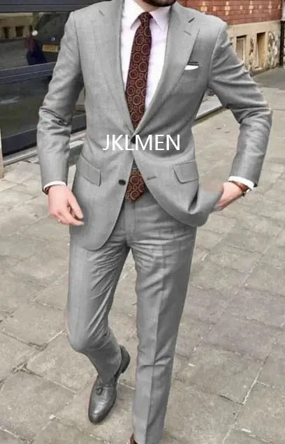 2023 Men's Suit   Handsome Casual 2 Piece Suit For Men Wedding Tuxedos Notched Lapel Groomsmen  Business  Prom Blazer Classic Tailored Men Suit Store Store  EBOYGIFTS