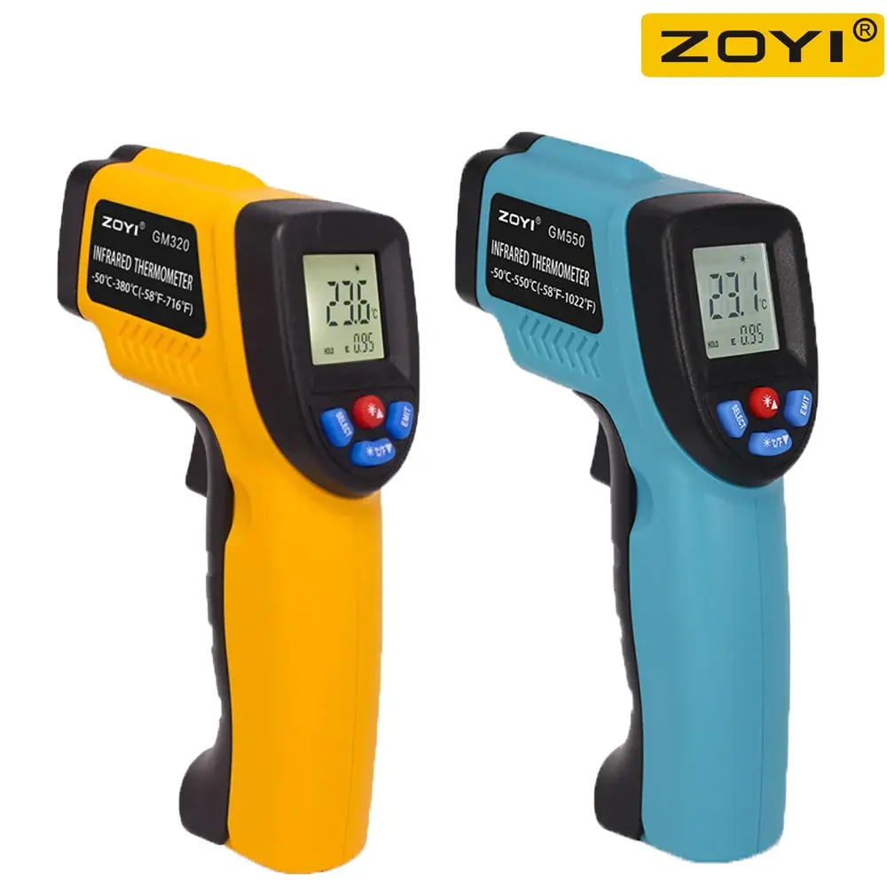 Digital Infrared Thermometer Laser Temperature Meter Non-contact Pyrometer Imager Hygrometer IR Termometro Color LCD Light Alarm SNAKOL Global Store