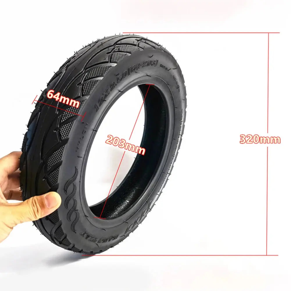 12 Inch Tubeless Tyre 12x2.50(64-203) For E-Bike Scooter 12x2.50 Tire Battery Car Pneumatic Tire Thick Tubeless Tire Rubber  