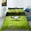 Golf Duvet Cover Set King Queen Ball Games Theme Bedding Set for Adult Men Sports Enthusiasts Green Grass Polyester.Quilt Cover  