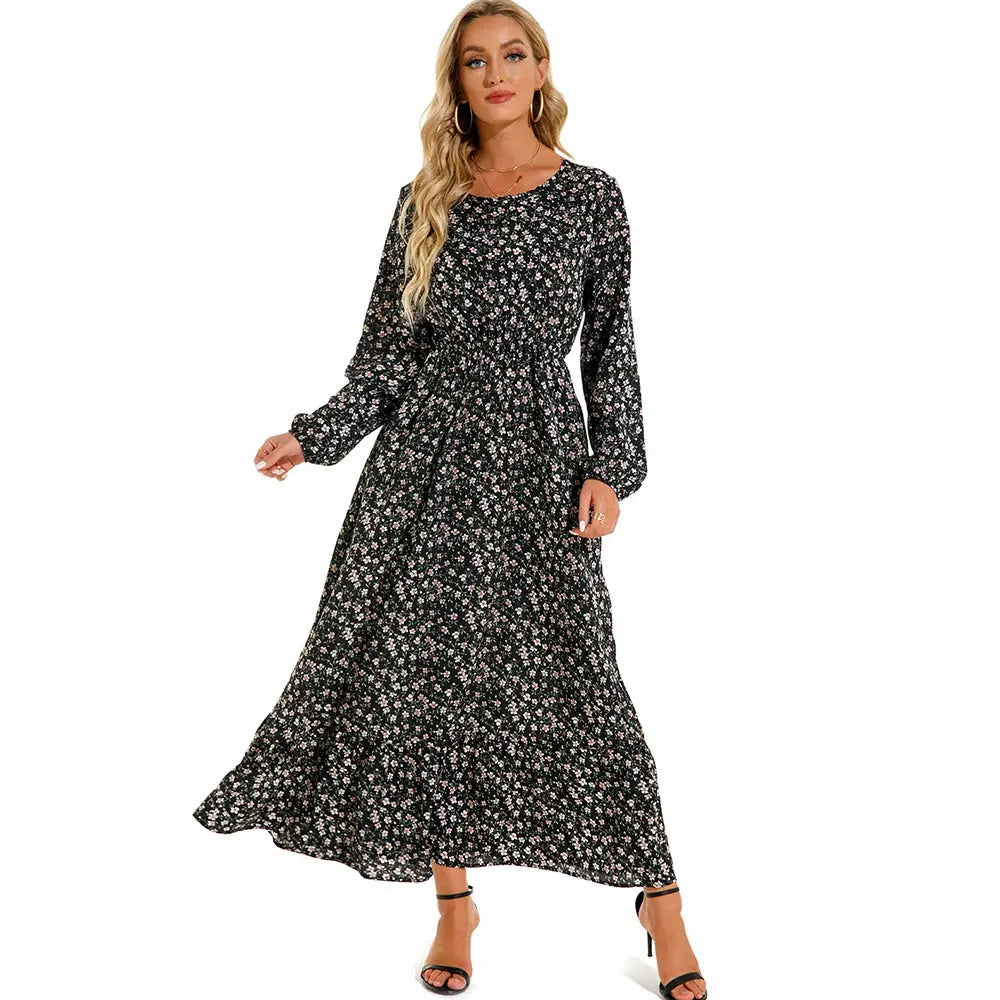 2023 Sping Summer Bohemian Women Maxi Dress Casual Long Sleeve High Waist Beach Woman Chiffon Dresses Floral Vestidoes Mujer New  