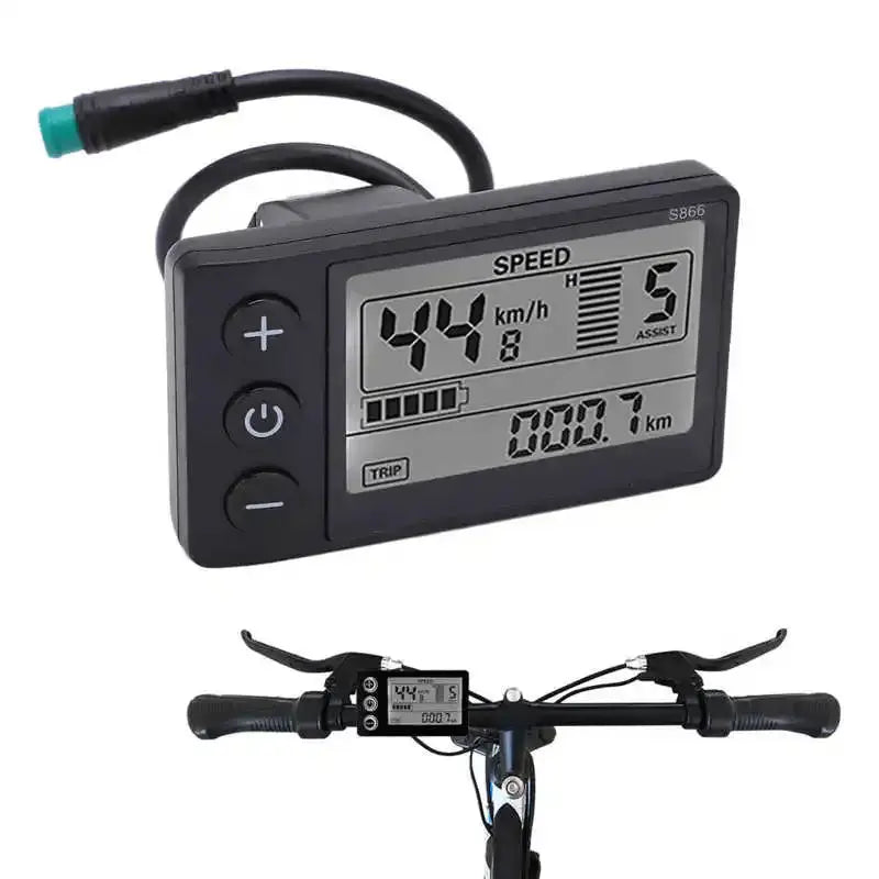 24V 36V 48V Waterproof SM LCD Display S866 Controller Panel Dashboard Electric Bike Display for Electric E-bike Scooter Tools  