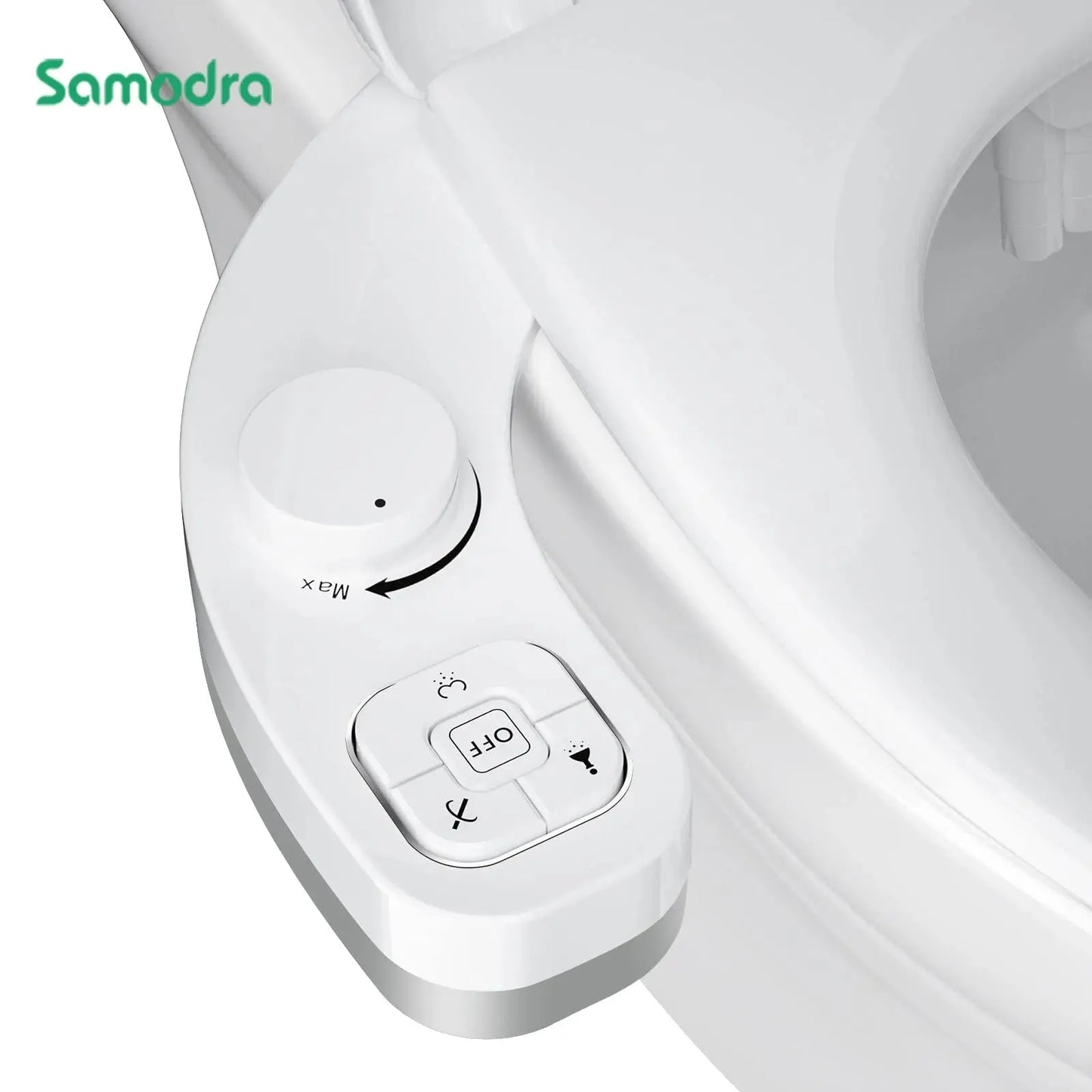 SAMODRA Non-Electric Bidet - Self Cleaning Dual Nozzle (Frontal and Rear Wash) Water Bidet Toilet Seat Attachment  