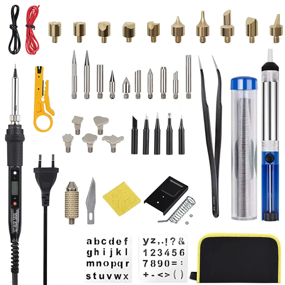 JCD 80W Engraving Pen Electric Soldering Iron Wood Burning Kit Flipping Word Embossing Pyrography Tool Craft 28PC TIP Set 908S JCD Official Store  EBOYGIFTS